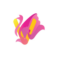 full color letter V logo design with simple modern style
