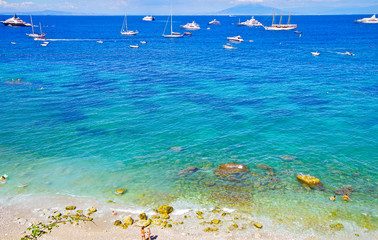 Beautiful summer vacation on Capri Island in Campania, Italy with breathtaking landscape scenery...