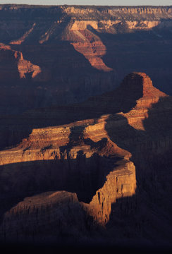 Sunrise detail from Pima Point, Grand Canyon National Park, Arizona