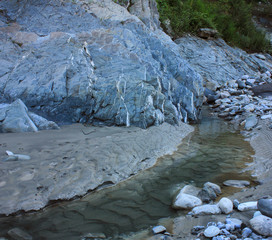 A very beautiful stream among the rocks.