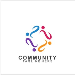 Team Work Logo Design. Social Network Family Friends icon