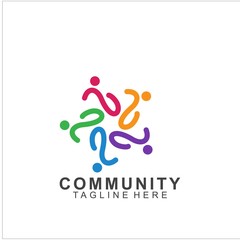 Team Work Logo Design. Social Network Family Friends icon