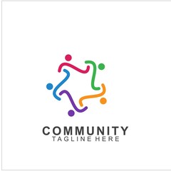 Team Work Logo Design. Social Network Family Friends icon