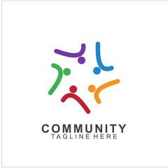 Team Work Logo Design. Social Network Family Friends icon