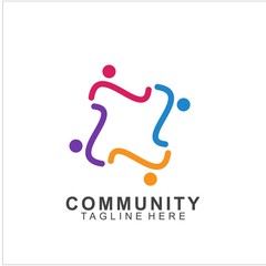 Team Work Logo Design. Social Network Family Friends icon