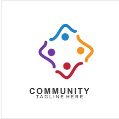 Team Work Logo Design. Social Network Family Friends icon