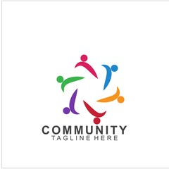 Team Work Logo Design. Social Network Family Friends icon