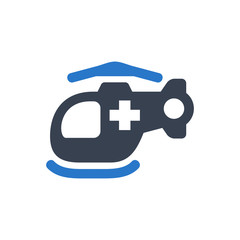 Helicopter ambulance icon