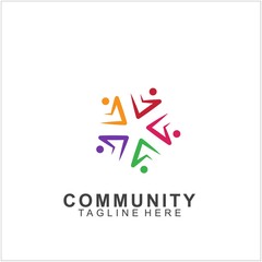 Team Work Logo Design. Social Network Family Friends icon