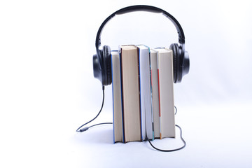 headphones and book
