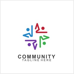 Team Work Logo Design. Social Network Family Friends icon