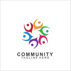 Team Work Logo Design. Social Network Family Friends icon