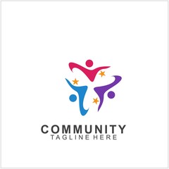 Team Work Logo Design. Social Network Family Friends icon