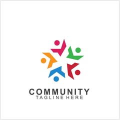 Team Work Logo Design. Social Network Family Friends icon