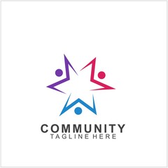 Team Work Logo Design. Social Network Family Friends icon