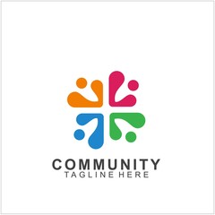 Team Work Logo Design. Social Network Family Friends icon