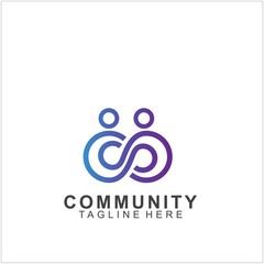 Team Work Logo Design. Social Network Family Friends icon