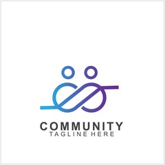 Team Work Logo Design. Social Network Family Friends icon