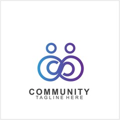 Fototapeta premium Team Work Logo Design. Social Network Family Friends icon