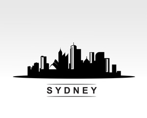 sydney city skyline silhouette building vector illustration