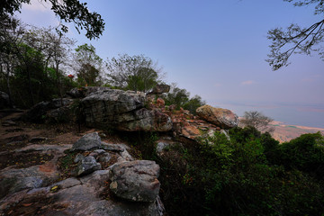 Hin Chang Si Viewpoint a famous travel place in Ban Fang District, Khon Kaen, Thailand