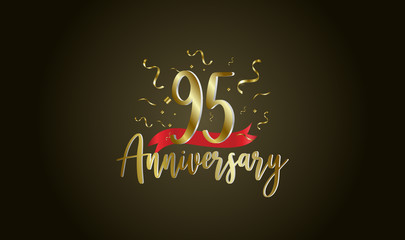 Anniversary celebration background. with the 95th number in gold and with the words golden anniversary celebration.