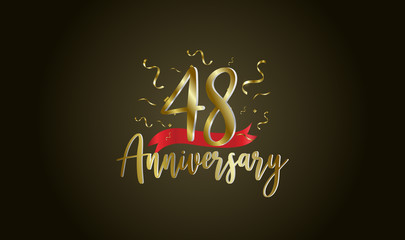 Anniversary celebration background. with the 48th number in gold and with the words golden anniversary celebration.