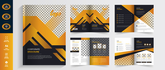 Abstract corporate Brochure magazine layout template, with a4 size cover and multi page brochure