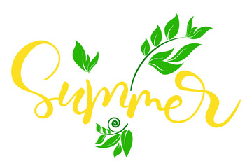 Summer hand lettering modern calligraphy text