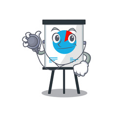 Fototapeta premium Corona graph in doctor cartoon character with tools