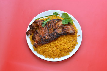Chicken Barbecue with mandi rice