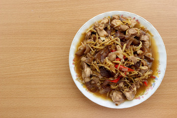 Chicken stir fry with ginger