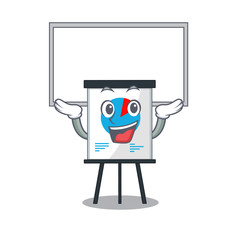 Mascot design of corona graph lift up a board