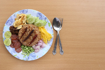 Rice mixed with shrimp paste 2