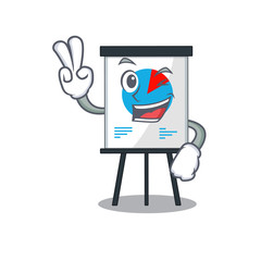 Happy corona graph cartoon design concept with two fingers