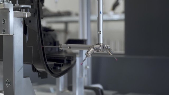 3D measurement of plastic castings on a modern machine. Industry 4.0 Manufacturing Automation
