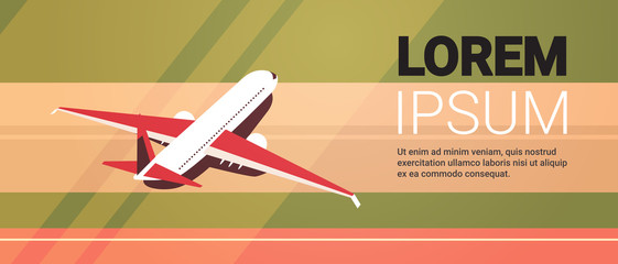airport with parked airplane at taxiway coronavirus pandemic quarantine covid-19 concept empty no people terminal horizontal copy space vector illustration