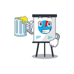 A cartoon concept of corona graph rise up a glass of beer