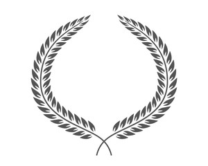 Template for the coat of arms of the branches of laurel. Vector illustration