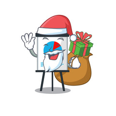 Cartoon design of corona graph Santa with Christmas gift