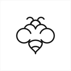 Bee logo design vector. Honeybee abstract symbol. Outline flying insect vector icon