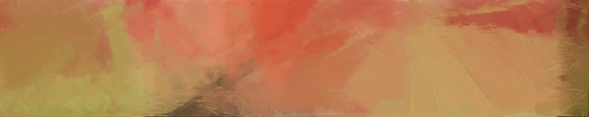 Fototapeta premium abstract natural long wide horizontal graphic background with peru, pastel brown and dark olive green colors