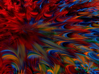 red abstract fractal background 3d rendering illustration