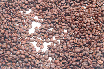 many coffee beans for texture background
