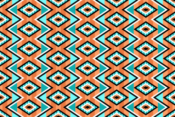 Geometric ornament of rhombuses and triangles in the native American style. Seamless pattern for web, print, textile, wallpaper, card, wrapping paper and background