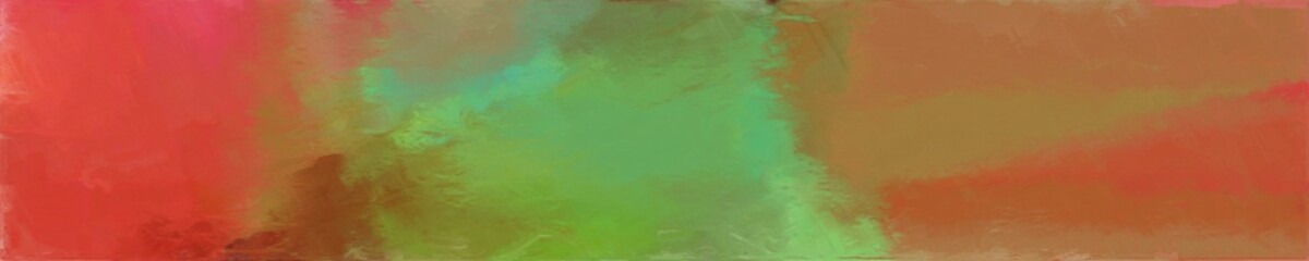 abstract long wide horizontal background with sienna, moderate green and moderate red colors