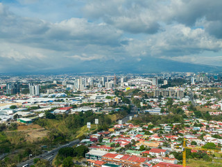 Naklejka premium Impressive aerial view road 27 toll in the city of San Jose Costa Rica