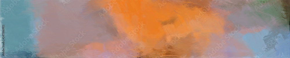 Poster abstract graphic element with long wide horizontal background with rosy brown, gray gray and bronze 