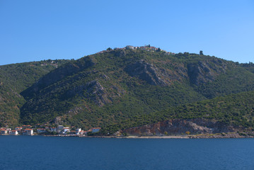Fototapeta premium Volos area, Greece, the villages of Trikeri, Ag. Kyriaki and the lighthouse of Trikeri