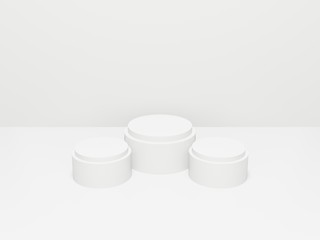 3D rendering pastel color for product display stand. Minimal Studio, Abstract mock up witch copy space for Showcase.